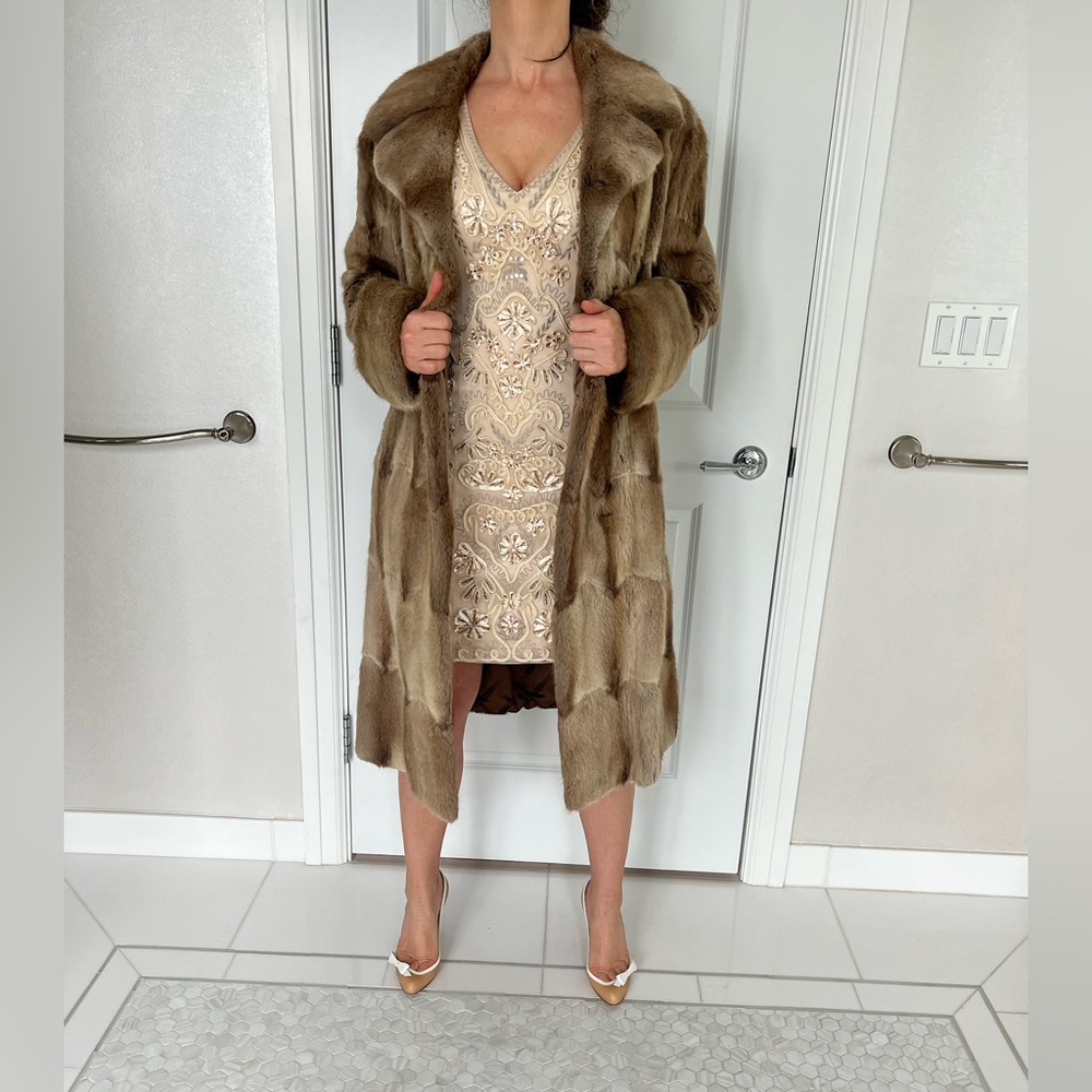 Real Mink fur coat knee length